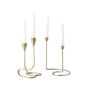 Gold <b>Brass</b> Metal Taper <b>Lantern</b> Thin Stem Square Dish Base Table Centerpiece Eco-Friendly Heat Resistant Handmade - Product Image 6