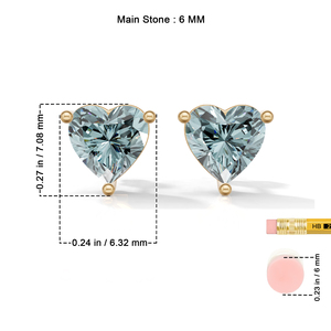 Heerani Jewels Paraiba <b>Tourmaline</b> IGI Certified 925 Sterling Silver 1.9g Classic Gold Plated Trendy Heart Shape Stud Claw Unisex - Product Image 6