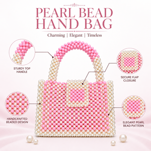Handcrafted Classic Pearl Bead <b>Envelope</b> Tote Bag for Women Fashion Evening Shoulder Bag in for & <b>White</b> - Product Image 6
