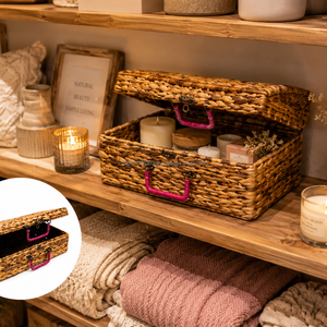 Panier de rangement pour vêtements en osier naturel fait main et écologique avec couvercle à charnières 12x7x4 pouces, idéal pour la maison, cadeau, vente en gros, OEM - Product Image 5