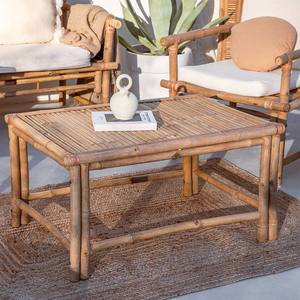 Table basse rectangulaire en bambou pour jardin, tabouret bas, table d'appoint d'angle en bois naturel fait main, écologique - Product Image 2