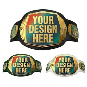 Ceinture de championnat de lutte personnalisée avec logo, taille adulte, unisexe, ceinture en métal plaqué or pour poids lourds - Product Image 1