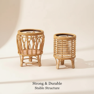 Pots et jardinières en rotin naturel faits à la main, écologiques, pour l'intérieur et l'extérieur, décoratifs, pour plantes, vente en gros - Product Image 4