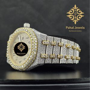 Reloj Mecánico Analógico Iced con Incrustaciones de Diamantes, Dos Tonos, Correa de Buceo de 18 mm, Reloj de Pulsera, Joyería de Moda de Lujo - Product Image 4