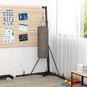Height Adjustable Foldable Punch Bag <b>Stand</b> Heavy Gym Bag <b>Stand</b> <b>Weighted</b> Base Free Standing Fitness Equipment Accessory for Home - Product Image 1
