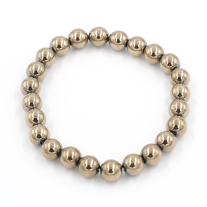 Pulsera de Pirita Dorada Natural, Pulsera Elástica con Cuentas de Piedras Preciosas Redondas de 8 mm, Joyería de Cristal Unisex al por Mayor - Product Image 2