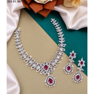 Collier en diamant américain MIJ pour femme, collier de luxe en diamant AD, ensemble de colliers en diamant pour soirée, imitation de diamant pour mariée, vente en gros - Product Image 6