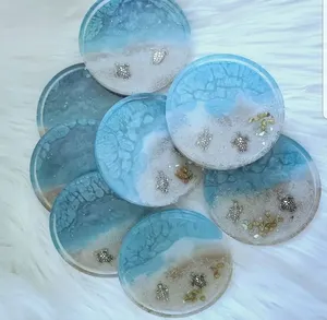 Sous-verre en résine transparente de 5 mm d'épaisseur pour verres – Protection élégante pour table, décoration moderne pour la maison, résistant à la chaleur, usage quotidien - Product Image 1