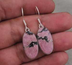 Handmade Rhodonite Dangle Earrings 925 Sterling Silver Gold Plated Natural Pink Gemstone Boho Jewelry Women Gift for Party - Product Image 6