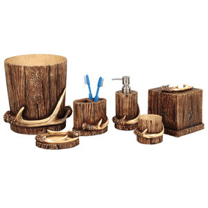 Professional Design Antique Finish Metal Bathroom Set Elegant Soap Dispenser <b>Tumbler</b> Tissue Box Vanity Collection Bathroom Item - Product Image 6