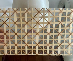Tablero decorativo para interiores y exteriores <span class=keywords><strong>OLEG</strong></span> muebles de ratán patrón de madera ratán bambú acrílico decoración del hogar 5mm de espesor - Product Image 1
