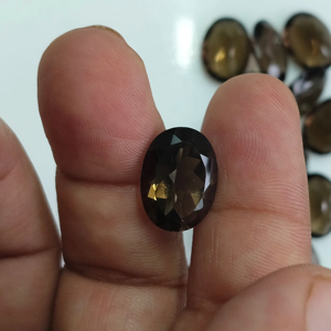 Natural Smoky Quartz 16x12MM Oval Cut Best Quality Loose Gemstone For Jewelry Making - Product Image 4