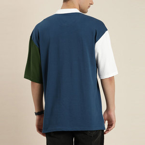 เสื้อโปโลผู้ชาย แขนสั้น ลายบล็อกสี  ทรงลำลอง  ใส่สบาย  สีขาว น้ำเงิน เขียว - Product Image 3