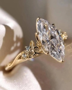 <b>Nature</b> <b>Inspired</b> Lab Grown 2.00CT Marquise Cut Diamond Solitaire <b>Ring</b> For Women's 14K Solid Gold Surprise Wedding Gift For Lover - Product Image 2