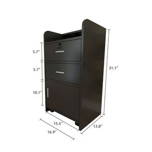 Mobiletto Organizzatore Nero per Salone di Bellezza, Tavolino Laterale - Product Image 5