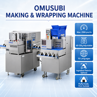 Machine entièrement automatique de fabrication de boulettes de riz triangulaires (Onigiri) pour ligne de production de sushis, avec fonctions de formage et d'emballage