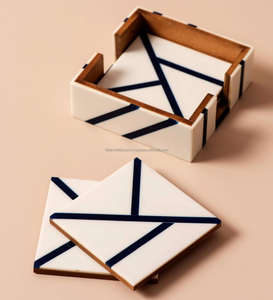 Sous-verres en bois et résine époxy de pin de luxe, vente en gros, pour la décoration de table, de Falak World Export - Product Image 1