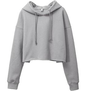 เสื้อฮู้ดครอปผู้หญิงแบบกำหนดเองสำหรับฤดูหนาว ผ้าฟลีซ มีฮู้ด คอปกแบบมีฮู้ด ทรงโอเวอร์ไซส์ สไตล์สตรีทแวร์สำหรับผู้หญิง - Product Image 1