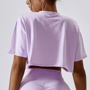 Top Corto de Verano 2026 para Mujer, Holgado, con Logotipo Personalizado, Elegante, de Manga Corta, de Algodón, para Actividades al Aire Libre - Product Image 2