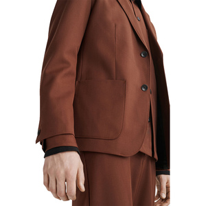 Veste de costume trench formelle coupe slim longue en coton 100% à carreaux croisés pour homme, automne-hiver, coupe-vent - Product Image 6