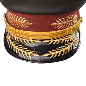 หมวกปักลายใบโอ๊คสีทองด้วยมือ พร้อมปีกหมวกและอุปกรณ์เสริม ผู้ผลิตหมวกปีกใบโอ๊คคู่ - Product Image 6