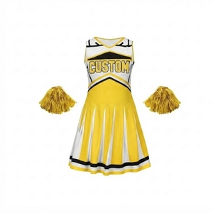 Uniforme de cheerleading économique pour femmes et filles, sans manches, col en V, jupe plissée, accessoires, vêtements de sport d'équipe, danse, vente en gros - Product Image 1