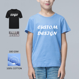 Camiseta Infantil Unisex de Alta Calidad, 180 GSM, 100% Algodón Peinado, Logotipo Personalizado, 18 Colores, Cuello Redondo, Informal, Transpirable - Product Image 1