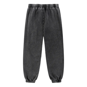 Nouveau pantalon de jogging pour homme, coupe droite, style rétro, multicolore, blanc vieilli, effet usé, en tissu peigné, délavé effet neige, taille mi-haute, 100% - Product Image 2