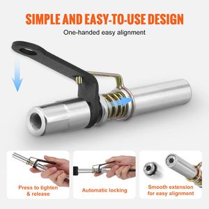2 Pezzi Attacco per Ingrassatore ad Alta Pressione 10000 PSI con Rilascio Rapido, Punta di Bloccaggio a 6 Griffe, Raccordi per Tubo/Ingrassatore, Realizzato in Acciaio - Product Image 4