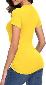 Camisetas de Moda para Mujer, con Logotipo Personalizado, Suaves, Transpirables, de Secado Rápido, para Verano, Corte Ajustado, Manga Corta, Algodón, Colores Personalizados - Product Image 5