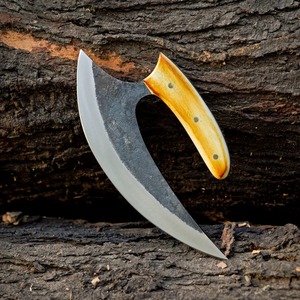 Hand Forged Carbon Steel Ullu <b>Knife</b> <b>Bone</b> <b>Handle</b> Matte Finish Ambidextrous 8-9.9in Blade Traditional Style Eco-Friendly Extra - Product Image 1