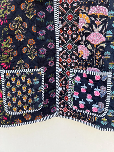 Chaqueta Kantha de algodón hecha a mano, ropa de mujer, Abrigo acolchado Reversible, Kimono - Product Image 3