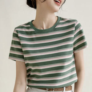 Camiseta extragrande de algodón con estampado para mujer, Camiseta con estampado personalizado para mujer, camiseta de manga larga de alta calidad con estampado de tiras extragrandes - Product Image 4