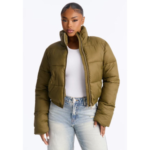 Vestes matelassées pour femmes de haute qualité, logo et design personnalisés imprimés, col montant, fermeture éclair - Product Image 2