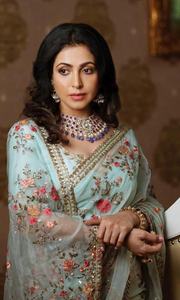 Saree de fête pour femmes indiennes avec broderie de séquence imprimée en dentelle Georgette Banglory pièces de chemisier en soie - Product Image 3