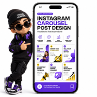 Diseño de Post para Instagram en Formato Carrusel, Visualización de Marca, Narrativa Visual, Compatible con IA, Internet, Linux, MAC, Crecimiento en Redes Sociales