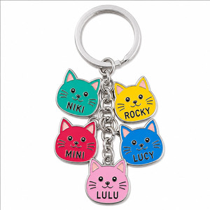 Custom Bag Charms Luxury Mini <b>Metal</b> Double Charm Keychain Multi-charm Enameled <b>Key</b> <b>Chain</b> - Product Image 2