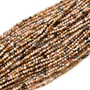 Natural Rhodochrosite Micro Faceted Round Beads 2MM Rhodochrosite Beads For Jewelry Making Supplies Wholesale Faceted Loose Gems - Product Image 4