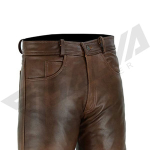 Pantalon d'hiver léger en similicuir PU imperméable pour homme, couleur marron uni, bonne qualité, personnalisable, vente chaude - Product Image 2