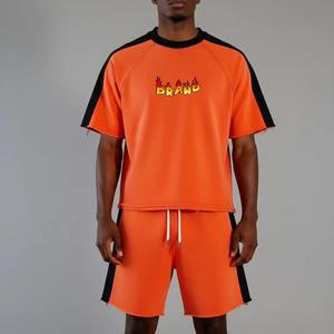 Conjuntos de pantalones cortos para hombre, conjuntos de camisa y pantalones cortos de verano para hombre, conjunto de camiseta de manga corta y pantalones cortos de playa, conjunto de camiseta para hombre, algodón transpirable - Product Image 3