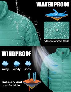 <b>Men's</b> Lightweight Packable Down Coat Waterproof Winter Hooded Jacket with 100% Down Filling Casual Storage <b>Pouch</b> - Product Image 5