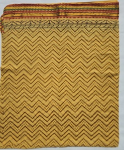 Sarong Pareo en coton imprimé à la main avec jari, jaune moutarde, motif chevron, pour la plage, style bohème, cache-maillot de bain, léger, idéal pour l'été - Product Image 2