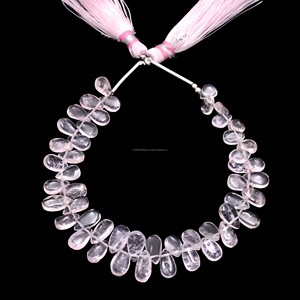 Perles de Morganite Naturelle Premium Lisses en Forme de Poire, Fil de 6 Pouces, Certifiées par un Certificat Tierce Partie, Faites à la Main pour la Fabrication de Bijoux - Product Image 1