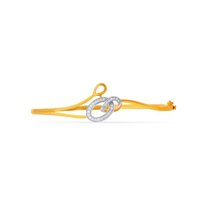 Elegant Infinity Loop Diamond Gold <b>Bangle</b> <b>Bracelet</b> for Women - Product Image 2