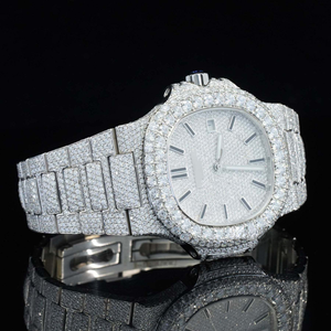Montres mécaniques entièrement automatiques avec cadran carré en acier inoxydable de 41 mm, style hip-hop, diamants en moissanite de qualité VVS1 - Product Image 4