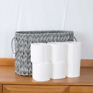 Hand Woven Organizing <b>Baskets</b> <b>Large</b> Toilet Papers <b>Storage</b> Container with Handle for Bathroom - Product Image 1