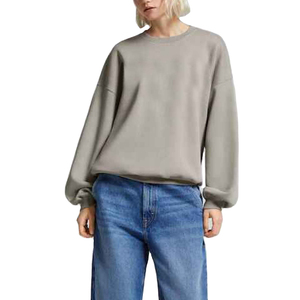 Customized Made Regular Fit Solid Cotton Fleece Women's <b>Sweatshirt</b> <b>Long</b> Sleeve Oversized O Neck Women's <b>Sweatshirt</b> - Product Image 3