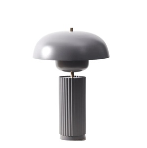 Modern Farmhouse Dome <b>Table</b> Lamp Ribbed | Simple Design Bedside Lamp | E27/B22 | Contemporary Home Decor <b>Lighting</b> for Hotel Use - Product Image 1