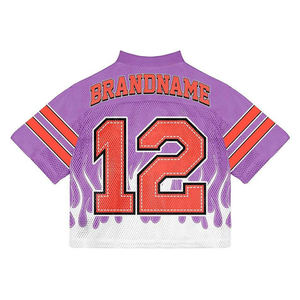 T-shirt de football rétro streetwear personnalisé, impression par sublimation intégrale, maille respirante, style ample et oversize - Product Image 2