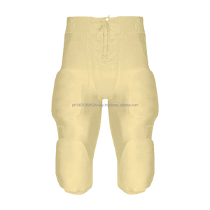 Ensemble de maillots de football américain personnalisés pour hommes, jaunes, sublimés, en mesh respirant, à manches courtes, avec pantalon à cordon de serrage - Product Image 3
